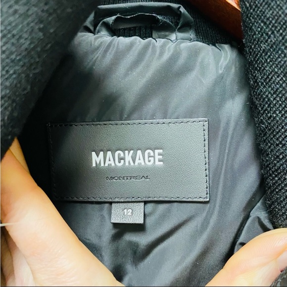 MACKAGE Girl's Leelee Fur-Trim Down Black Jacket/Coat, Removable Fur, Size 12 - Picture 5 of 9